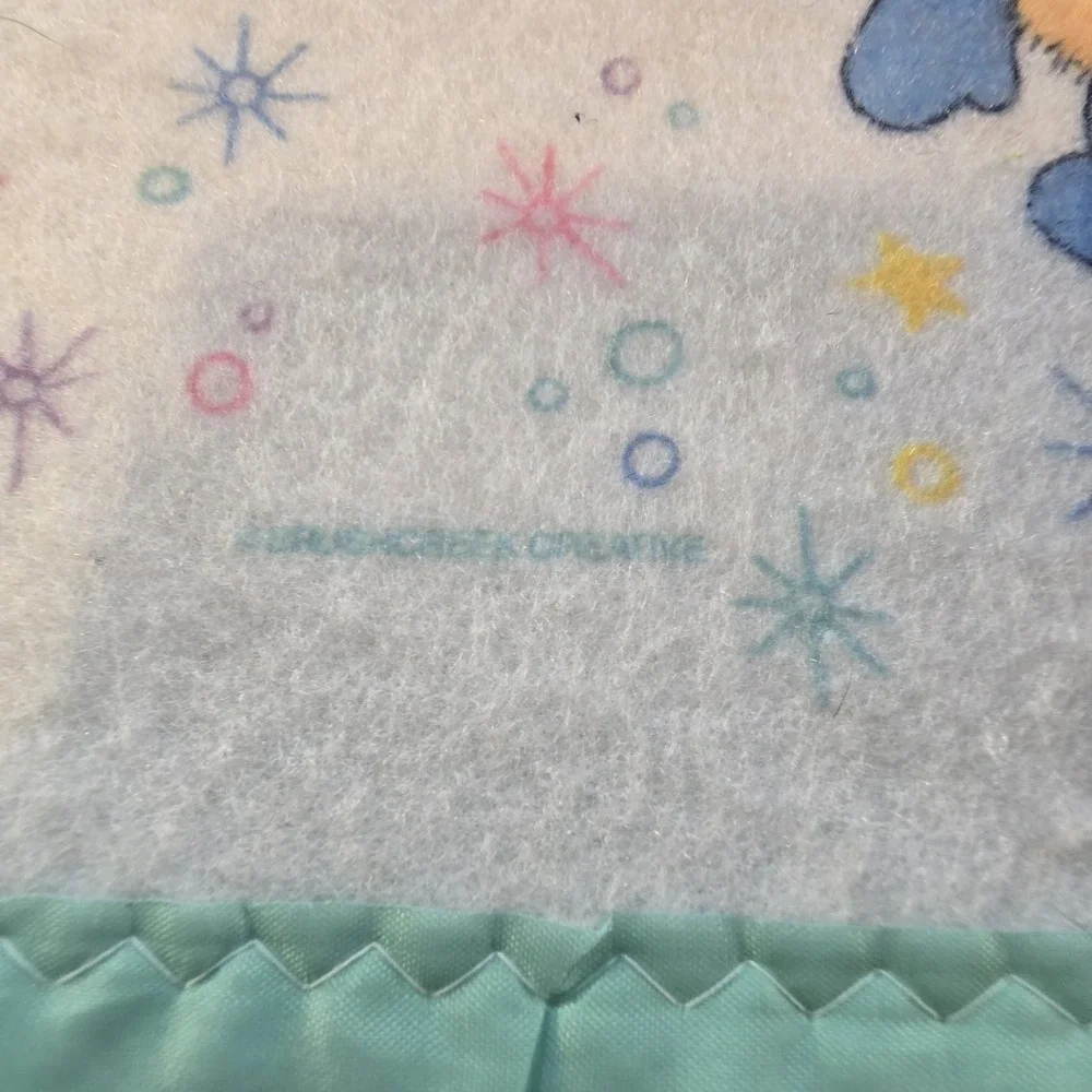 Vintage Riegel Teddy‎ Beddy Bear Baby Blanket Satin Trim 36